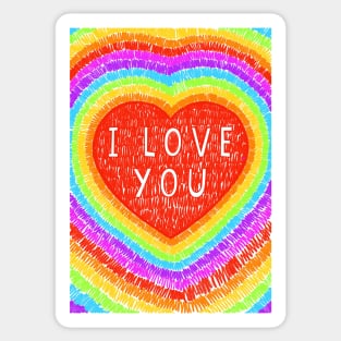 I Love You Rainbow Heart Sticker